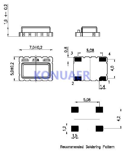 T-74365FS-LF-26.000MHz,KVG有源进口晶振,T-74000振荡器