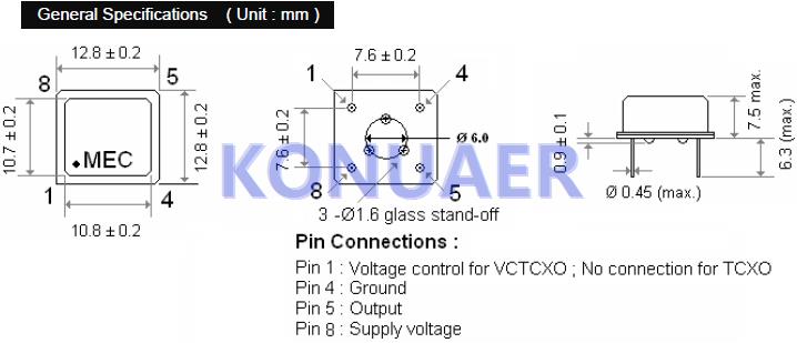 VM8T3-10.000-1.5/-20+70,MERCURY差分晶振,VM8压控温补晶振