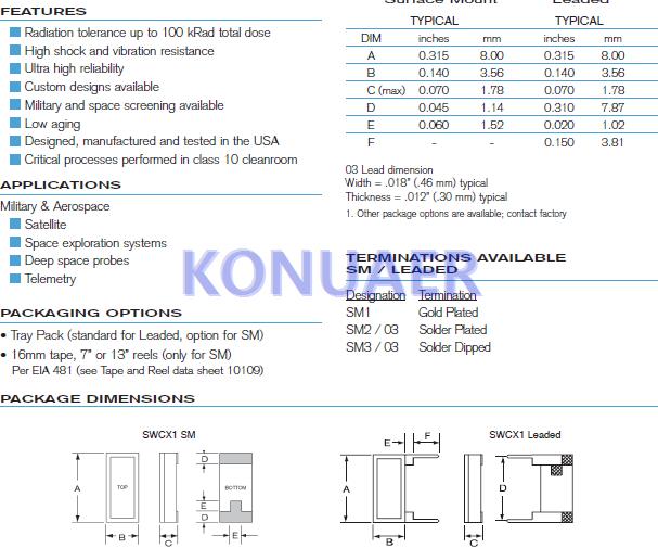 SWCX1SSCSM1–20.0M,100/100/–/I,Statek斯塔克贴片晶振,SWCX1晶振